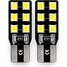 Asitan T10 W5W Canbus LED Ampul Seti, Beyaz Işık, Ultra Parlak Beyaz, Plaka ve Park Ampülü, Iç Aydın