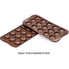 Asitan Siliko World Silikon Çikolata Kalıbı ve Mini Makaron Silikon Kalıbı, Kahverengi