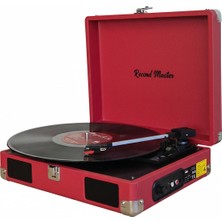 Asitan Record Master RM-311 Pikap - Kırmızı - Tüm Plaklar Ile Uyumlu - Priz ve Powerbanke Takılarak K