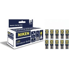 Asitan Nıken T10 TURUNCU,12-24V, Park ve Plaka Lambası Için,led Minyatür Ampul, 10 Adet Set