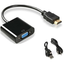 Asitan HDMI To VGA Dönüştürücü Adaptör – Mikro USB Güç ve Aux Ses Destekli 1080P Full Hd Görün