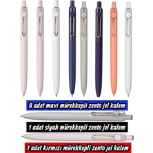 Asitan Uniball Zento 10'lu Set Jel Tükenmez Kalem 8 Mavi Mürekkep 1 Siyah 1 Kırmızı Mürekkep 0.7 mm