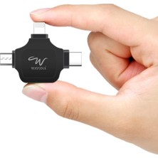 Asitan Wayona 4'ü 1 Arada Otg Adaptörü Flash Bellek Konnektörü, Otg Adaptörü, Siyah