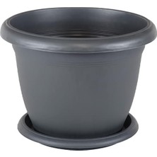 Asitan Villa Saksı Tabaklı No: 8 14 Litre, 36 Cm, Antrasit