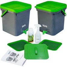 Asitan Kompost Kovası Kepekli 18 Litre Ikili Set - 18SGB