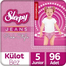 Asitan Pink Jeans Külot Bez 5 Numara Junior 4'lü Jumbo 96 Adet