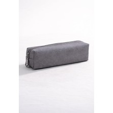 Asitan 01107 Suni Deri Suya Dayanıklı Geniş Hacimli Fonksiyonel Kalemlik Kalem Kutusu (Gri)