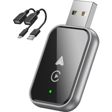 Asitan Kablosuz Carplay Dönüştürücü Android Auto Adaptörü Usb/type-C 2'si 1 Arada Dongle Apple Carp
