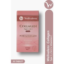 Asitan Pure & Elegant Kolajen Takviyesi, Tip 1-2-3, 1000MG, 30 Tablet, Hyaluronik Asit ve Vitamin C Içere