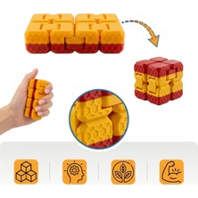 Asitan Taraftar Rengini Seç Fidget Cube - (Sarı - Kırmızı) - Dayanıklı Stres Küpü ve Konsantrasyon