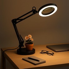 Asitan Coverzone Büyüteçli Masa Lambası USB Güç Bağlantılı 10X Büyütmeli LED Işıklı Masaüst�