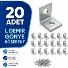 Asitan Metal L Köşebent Gönye, Çelik, 15X15X16 Mm, 20 Adet, Vida Dahil, Mobilya, Raf ve Dolap Sabitleme