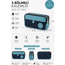 Glanart 3 Bölmeli Krinkıl Kumaş Kalemlik  1 Adet Relaxi