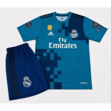 Candy Cup Real Madrid 2018 Cristiano Ronaldo Turkuaz Röveşata Kısa Kol Çocuk Forması 2liset H