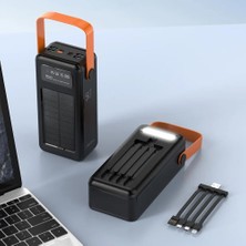 Asitan Solar Powerbank, 50000 Mah, LCD Ekranlı, Işıklı, Hızlı Şarj, Kamp Için