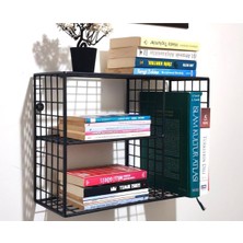 Asitan Metal 3 Gözlü Grid Kafes Kitaplık Rafı 45X30X17 cm Siyah, GD01513G