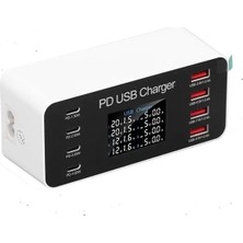 Omrs Store Powermaster PM-26056 8 Port Usb+Pd Şarj Istasyonu (4 Usb+ 4 Pd)