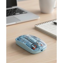 Ceylan Adam Mey Ithalat® Mavi Kablosuz Mouse Bluetooth ve USB Çift Mod Bağlantılı