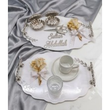 Cyz Home Oval Söz Nişan Tepsisi Kız Isteme Tepsisi Damat Kahve Tepsisi
