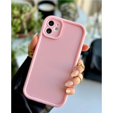 Asitan Iphone 11 Uyumlu (12 Görünümlü Köşeli) Darbe Önleyici Mat Lansman Silikon Kılıf - Pembe