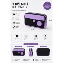 Glanart 3 Bölmeli Krinkıl Kumaş Kalemlik  1 Adet Relaxi