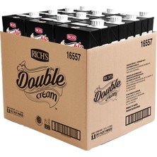 Rich's Rich’s Double Cream 1 L x 12 Adet | Bitkisel Yağ Bazlı Pişirme ve Çırpma Kreması & Krem Şanti