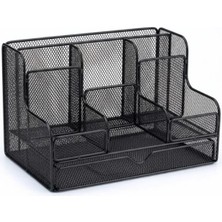 Asitan Temel Siyah Metal Mesh Masaüstü Organizer Çekmeceli Çok Bölmeli 25X17X16 cm 9527B