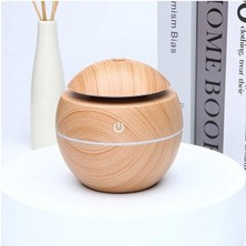 Asitan Ahşap Görünümlü Ultrasonik Hava Nemlendirici Difüzör - USB LED Işıklı Aroma Terapi Buhar M