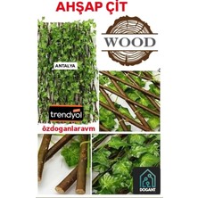 Asitan 3m Yapay Sarmaşık Akordiyon Çit, 200X90 Cm, Yeşil, Bahçe Balkon Teras Dekorasyonu