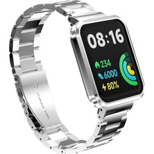 Asitan Xiaomi Redmi Watch 2 Lite ile Uyumlu Kordon Kasalı Metal Kordon