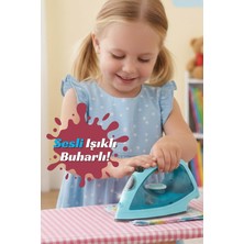 Asitan Mavi Sesli Işıklı ve Buharlı Oyuncak Ütü Evcilik Mutfak Oyunu 21 cm
