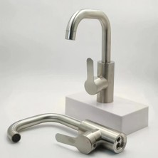 Asitan Inox Açılır Kapanır Sıcak Soğuk Su Girişli Lavabo Bataryası