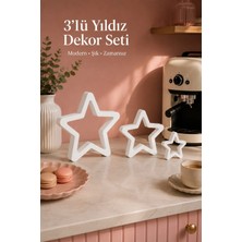 Fao Shop 7 - 24 3’lü Yıldız Dekoratif Obje Seti | Büyük Orta Küçük Modern Biblo, Tv Ünitesi Konsol ve Raf Dekoru