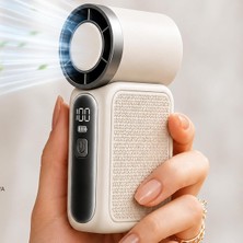 Asitan Coverzone 9CMX4CM Ultra Mini En Küçük El Fanı Taşınabilir Şarjlı Dijital Göstergeli Ayarlan