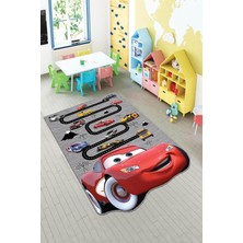 Asitan Viva Home Lazer Kesim Makinede Yıkanabilir Kaymaz Tabanlı Mcqueen Arabalı Çocuk Halısı AR160