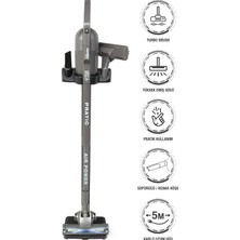 Asitan Fantom Pratıc Aır Power P 1250 Antrasit Torbasız Dönebilen Turbo Başlıklı Dikey Süpürge