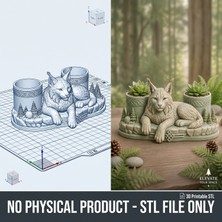 Vaşak (Lynx) Sukkulent Saksı Tutucu 3D Baskı Dosyası (Stl) - Fiziki Kargo Gönderilmez
