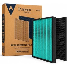 Asitan Hava Temizleyici Filtresi Coway AP-1516D ile Uyumlu | 99,97% True Hepa, Aktif Karbon Filtre, Toz ve