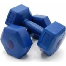 Asitan Mrt Spor Dambıl 2 kg x 2 Adet Deluxe Pvc Kaplama Plastik Dumbell 1 Çift Mavi, Mrt-Spor
