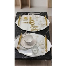 Cyz Home Oval Söz Nişan Tepsisi Kız Isteme Tepsisi Damat Kahve Tepsisi
