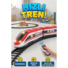 Asitan Uzaktan Kumandalı Mıknatıs Bağlantılı Hızlı Tren Seti - 49 Parça Sesli ve Işıklı 264 cm