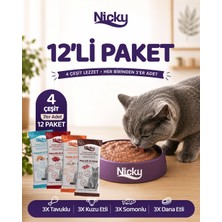 Nicky Yetişkin Kediler Için Et Püresi 85 gr x 12 Adet