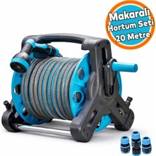 Asitan Makaralı Hortum Seti 20 Metre Garden Kit Bahçe Çeşme Su Hortumu Iç Çap 1/2 Sulama Araç Yıka