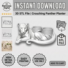 Panter Sukkulent Saksı Tutucu 3D Baskı Dosyası (Stl) - Fiziki Kargo Gönderilmez