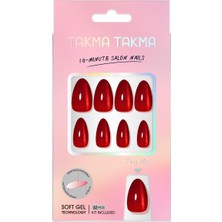 Takma Takma Kırmızı Cat Eye Kısa Badem Soft Jel Takma Tırnak  MKBD-3535 Bordo