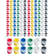 Asitan Akrilik Boya 3 ml 6 Renk 20 Paket Mini Küçük Akrilik Boya Taş Ahşap Seramik Tuval Alçı Tuval