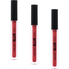Asitan Blur Tint Kadife Bitişli Nemlendirici Mat Ruj - 04 Red - Pembe 3 Paketi