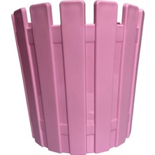 Asitan Plastik Saksı, Pembe Renk, Çit Desenli, Iç ve Dış Mekan Kullanımı Için Dekoratif Çiçek Sa