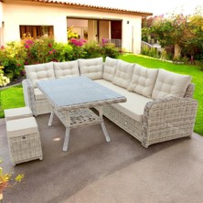 Asitan Riserva | Rehome Rattan 2 Puflu Bahçe Köşe Takımı | 606