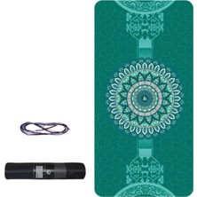 Asitan Yoga Matı ve Pilates Minderi 6mm Yeşil Kilim Desenli